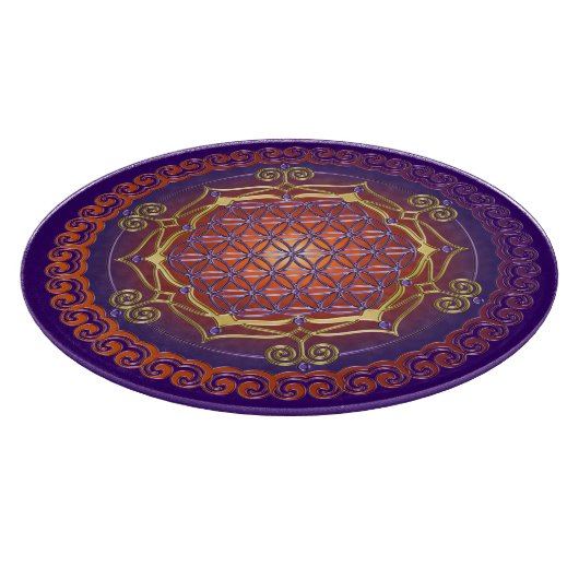 Blume des Lebens / Lebensgefühl - Ornament I Schneidebrett (Ecke)