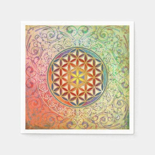 Blume des Lebens / Lebensgefühl - Ornament I Serviette (Vorderseite)