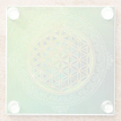 Blume des Lebens / Lebensgefühl - Ornament II Glasuntersetzer (Rückseite)