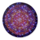 Blume des Lebens / Lebensgefühl - Ornament II Keramikknauf (Vorderseite)