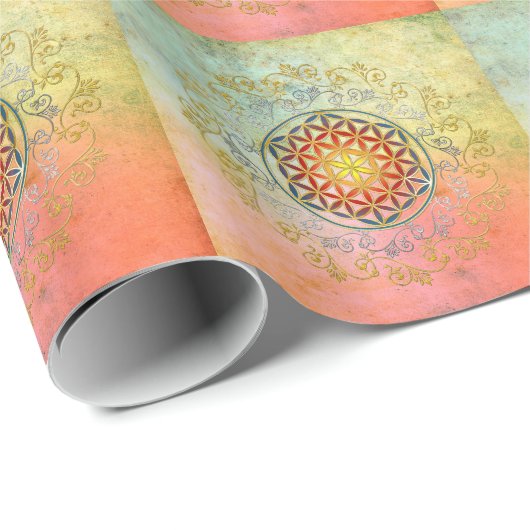 Blume des Lebens / Lebensgefühl - Ornament IV BG Geschenkpapier (Rolleneckpunkt)