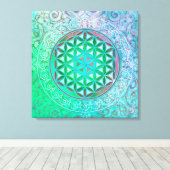 Blume des Lebens / Lebensgefühl - Ornament IV Leinwanddruck (Insitu (Holzboden))