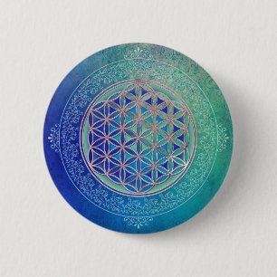 Blume des Lebens / Lebensgefühl - Ornament VI Button