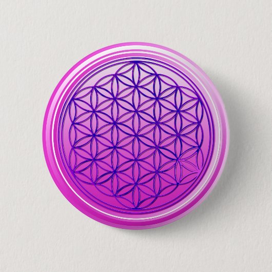 Blume des Lebens / Lebensgefühl - pinkblau Button (Vorderseite)