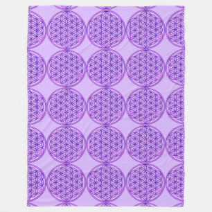 Blume des Lebens / Lebensgefühl - pinkblau Fleecedecke