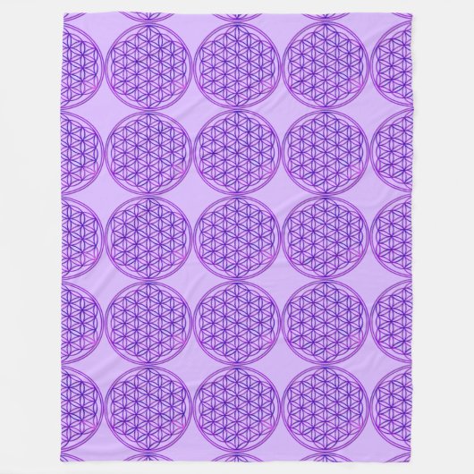 Blume des Lebens / Lebensgefühl - pinkblau Fleecedecke (Vorderseite)