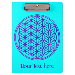 Blume des Lebens / Lebensgefühl - pinkblau Klemmbrett