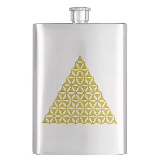 Blume des Lebens / Lebensgefühl - Pyramide Flachmann (Vorderseite)