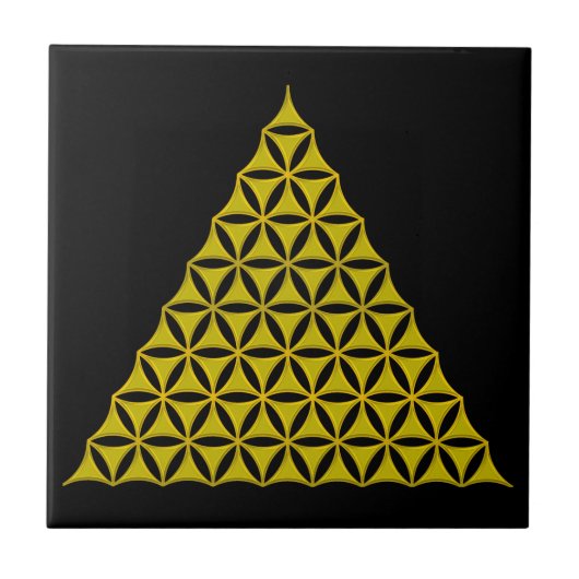 Blume des Lebens / Lebensgefühl - Pyramide Fliese (Vorderseite)