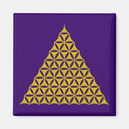 Blume des Lebens / Lebensgefühl - Pyramide Magnet (Vorne)