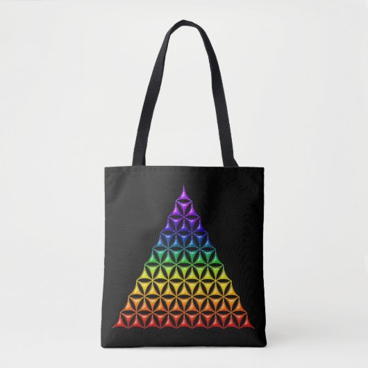Blume des Lebens / Lebensgefühl - Pyramidenfarbe Tasche (Vorderseite)