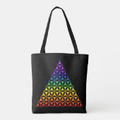 Blume des Lebens / Lebensgefühl - Pyramidenfarbe Tasche (Rückseite)