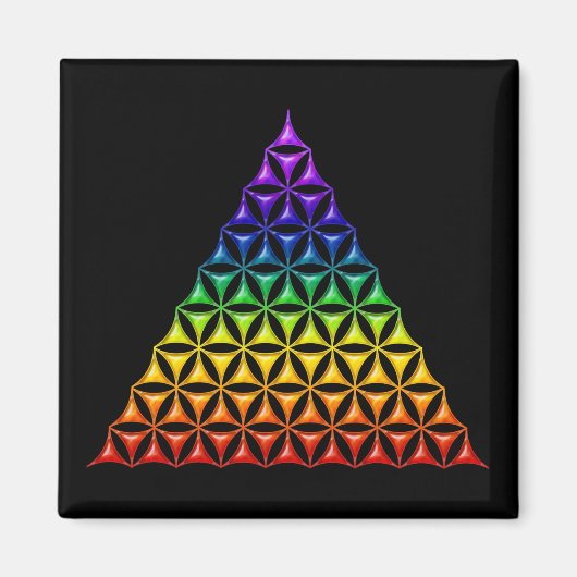 Blume des Lebens / Lebensgefühl - Pyramidenschakra Magnet (Vorne)