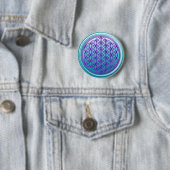 Blume des Lebens / Lebensgefühl - rosa blauer Zyan Button (Beispiel)