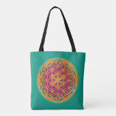 Blume des Lebens / Lebensgefühl - Schaltfläche III Tasche (Rückseite)