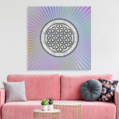 Blume des Lebens / Lebensgefühl - Schaltfläche IX Leinwanddruck (Insitu (Wohnzimmer))