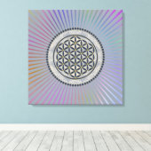 Blume des Lebens / Lebensgefühl - Schaltfläche IX Leinwanddruck (Insitu (Holzboden))