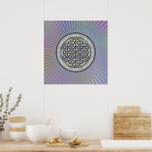 Blume des Lebens / Lebensgefühl - Schaltfläche IX Poster (Küche)