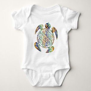 Blume des Lebens / Lebensgefühl - Schildkröte Baby Strampler