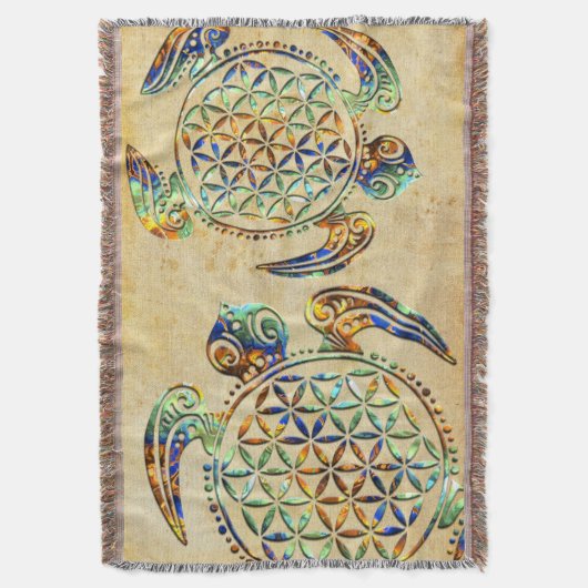 Blume des Lebens / Lebensgefühl - Schildkröte Decke (Vorderseite Vertikal)