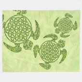 Blume des Lebens / Lebensgefühl - Schildkröte Fleecedecke (Vorderseite (Horizontal))