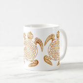 Blume des Lebens / Lebensgefühl - Schildkröte Kaffeetasse (VorderseiteRechts)
