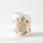 Blume des Lebens / Lebensgefühl - Schildkröte Kaffeetasse (Mittel)