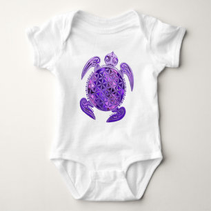 Blume des Lebens / Lebensgefühl - Schildkröte lila Baby Strampler