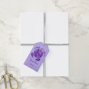 Blume des Lebens / Lebensgefühl - Schildkröte lila Geschenkanhänger