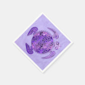 Blume des Lebens / Lebensgefühl - Schildkröte lila Serviette (Ecke)