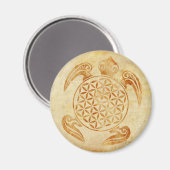 Blume des Lebens / Lebensgefühl - Schildkröte Magnet (Vorderseite/Rückseite)