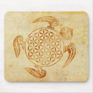 Blume des Lebens / Lebensgefühl - Schildkröte Mousepad