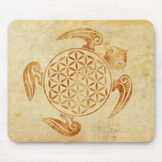 Blume des Lebens / Lebensgefühl - Schildkröte Mousepad (Vorne)