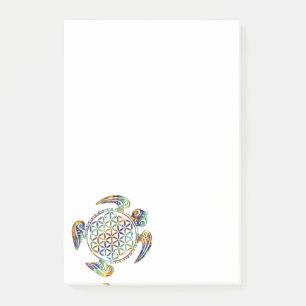 Blume des Lebens / Lebensgefühl - Schildkröte Post-it Klebezettel