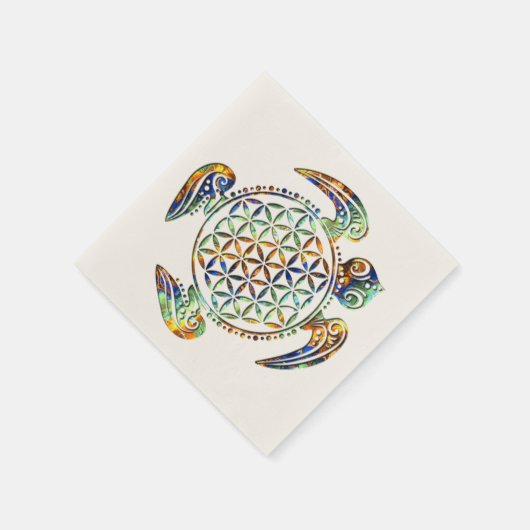 Blume des Lebens / Lebensgefühl - Schildkröte Serviette (Ecke)