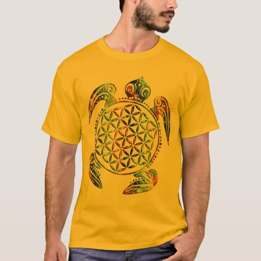 Blume des Lebens / Lebensgefühl - Schildkröte T-Shirt (Vorderseite)