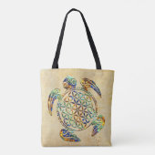 Blume des Lebens / Lebensgefühl - Schildkröte Tasche (Rückseite)