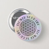 Blume des Lebens / Lebensgefühl - schlicht schwarz Button (Vorne & Hinten)