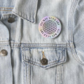 Blume des Lebens / Lebensgefühl - schlicht schwarz Button (Beispiel)
