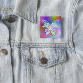 Blume des Lebens / Lebensgefühl - Schmetterling Button (Beispiel)