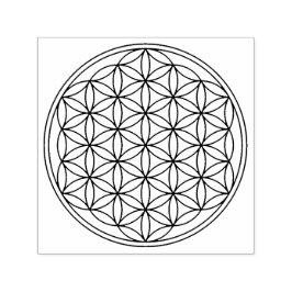 Blume des Lebens / Lebensgefühl - schwarz Permastempel