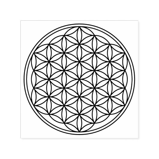 Blume des Lebens / Lebensgefühl - schwarz Permastempel (Design)