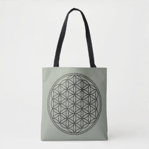 Blume des Lebens / Lebensgefühl - schwarz Tasche
