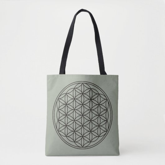 Blume des Lebens / Lebensgefühl - schwarz Tasche (Vorderseite)