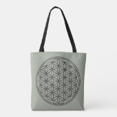 Blume des Lebens / Lebensgefühl - schwarz Tasche (Rückseite)