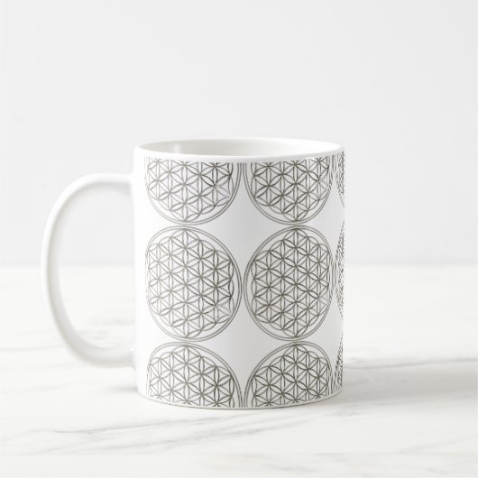 Blume des Lebens / Lebensgefühl - Silber Kaffeetasse (Links)