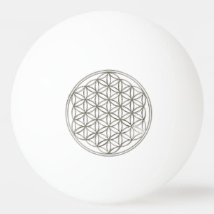 Blume des Lebens / Lebensgefühl - Silber Tischtennisball