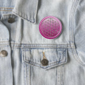Blume des Lebens / Lebensgefühl - Silberpflaume Button (Beispiel)