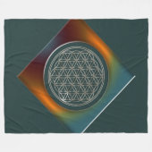 Blume des Lebens / Lebensgefühl - SILVER Fleecedecke (Vorderseite (Horizontal))