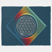 Blume des Lebens / Lebensgefühl - SILVER Fleecedecke (Vorderseite (Horizontal))